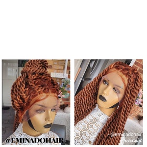 Braided Wig, Braidswig,Knotless braids,boho braids,wig for black women.senegalese twists, handmade wig,rope twists, ginger hair