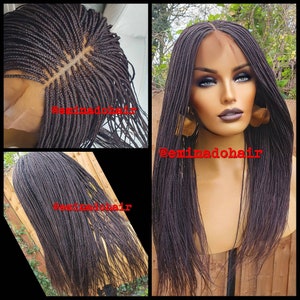 Ready to Ship Knotless braid wig for black women gift for women  full lace front wig cornrow wigs dreadlock faux loc wig twist box braid wig