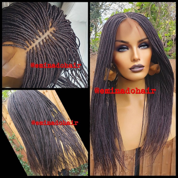 Ready to Ship Knotless braid wig for black women gift for women  full lace front wig cornrow wigs dreadlock faux loc wig twist box braid wig