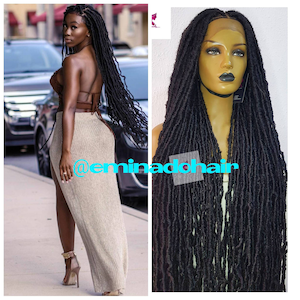 Ready to ship Knotless braid wig for black women gift for women  full lace front wig cornrow wigs dreadlock faux loc wig twist box braid wig