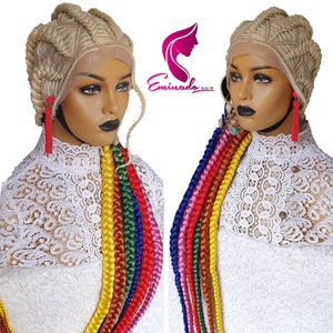 Braided Wig, braidswig, stitch braids, pop smoke, colour wig,black women wig. Planium blonde wig, updo conrorw. Handmade wig, free shipping