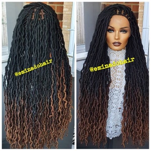Faux locs Knotless braid wig for black women gift for women  full lace front wig cornrow wigs dreadlock faux loc wig twist box braid wig