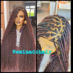 Knotless braid wig for black women gift for women  full lace front wig cornrow wigs dreadlock faux loc wig twist box braid wig ghana weave
