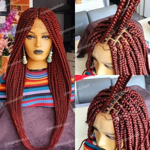Braided Wig,knotless box braids, cheap black women wig. Full lace wig, full frontal wig.