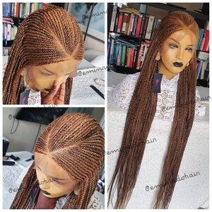 Braided Wig knotless box braids full frontal closure unit made for black women single plaits Full lace wig ombre 30 Braids wig Glueless wigs