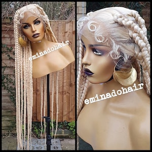 Knotless braid wig for black women gift for women  full lace front wig cornrow wigs dreadlock faux loc wig twist box braid wig jumbo braids