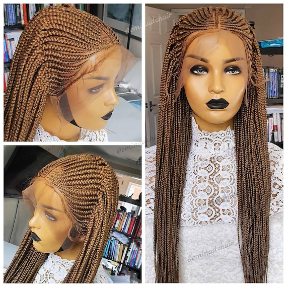 Cornrow Braided Wigblack Women Wig Full Frontal Wig Box | Etsy UK