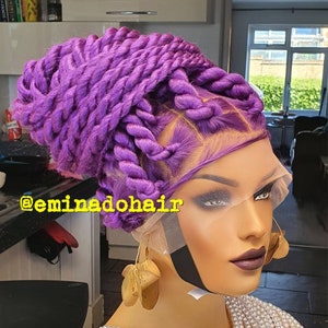 Ready to Ship Knotless braid wig for black women gift for women  full lace front wig cornrow wigs dreadlock faux loc wig twist box braid wig