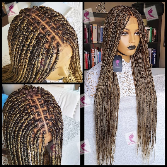 Braided Wig,braidswig, Knotless Braids, Blonde Braids,brown Braids,full Lace  Wig,wig for Black Women,small Box Braids,custom Made Wig 