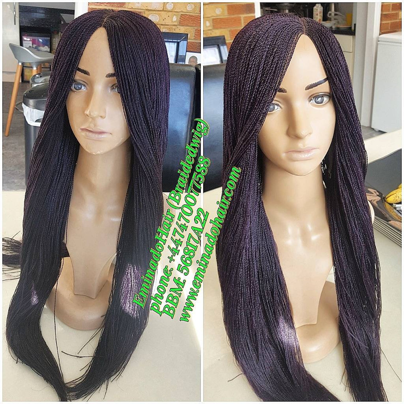 Preorder Purple.braided Wig Senegalese Twist. 24inches Etsy UK