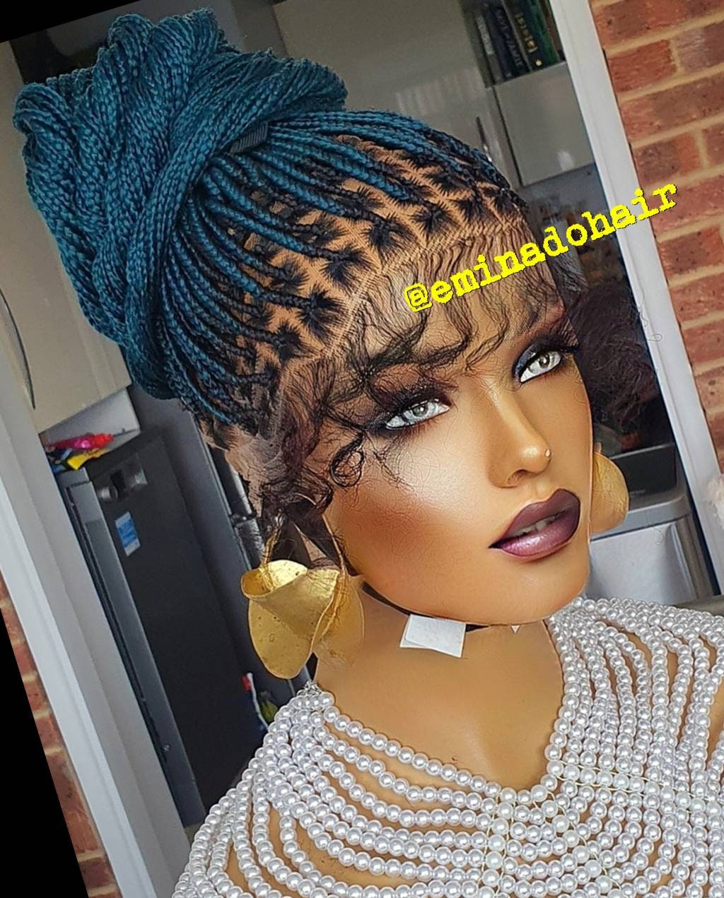Braidedwig,knotless Braids Wig for Black Women, Handmade Wig