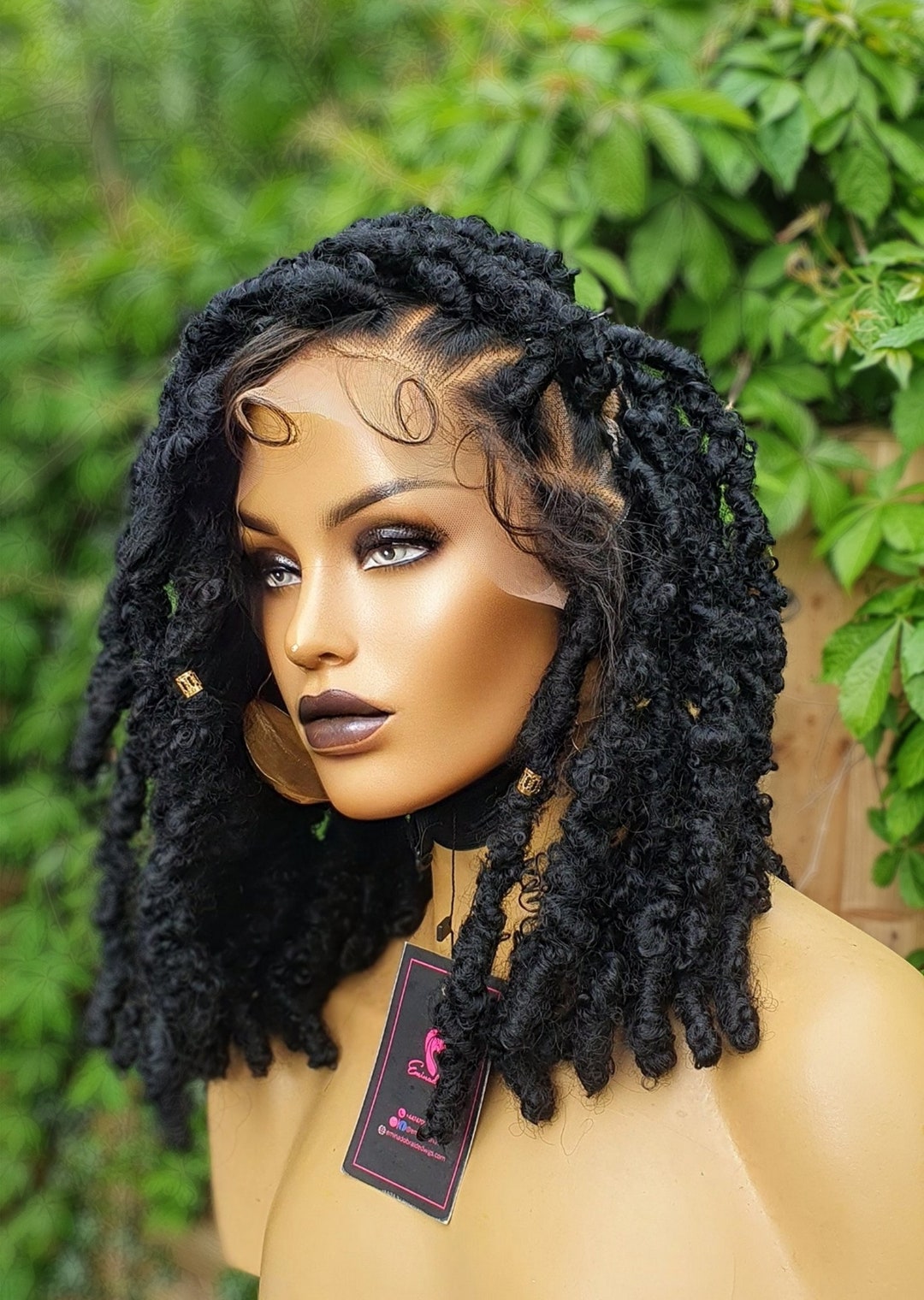 Distressed Locs Braided Wig Butterfly Braids Goddess Faux Locs Natural