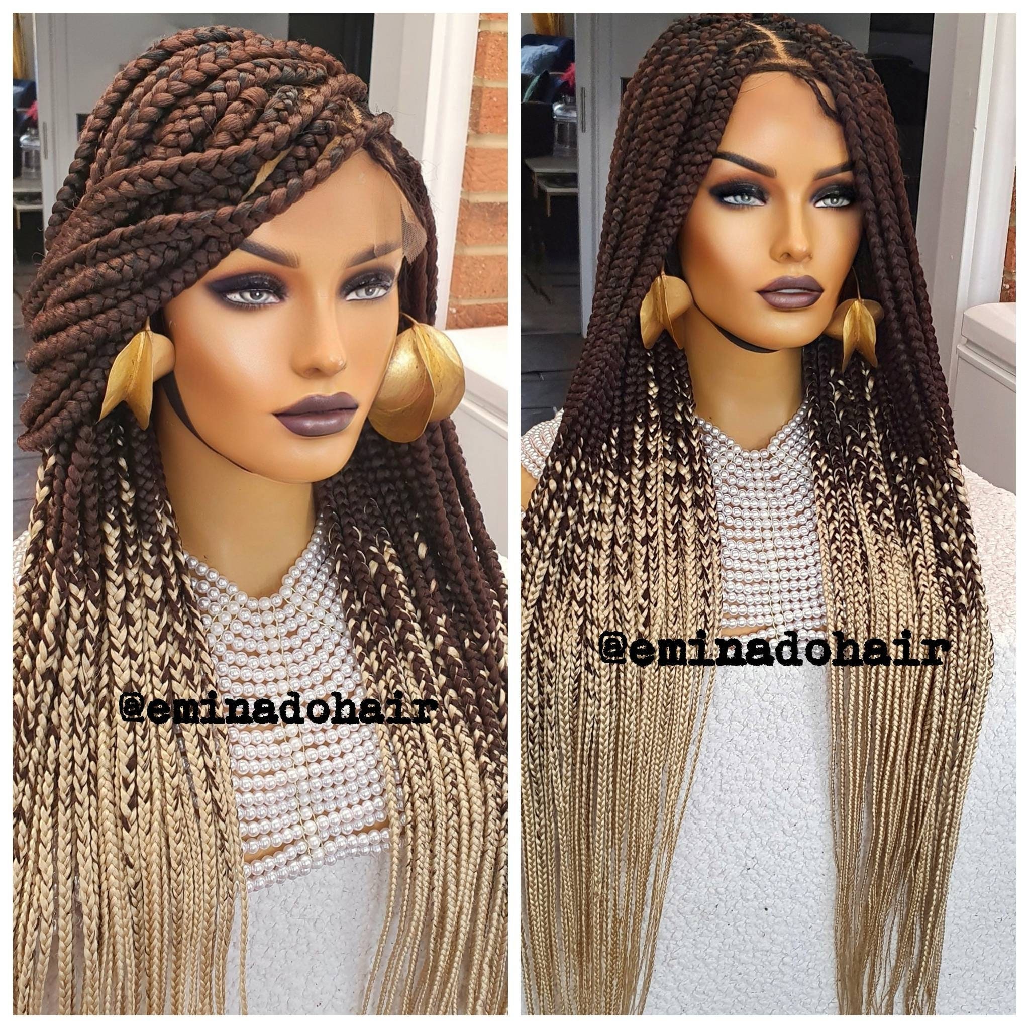 Braided Wig Knotless Braid Wig for Black Women Gift for Women Full Lace  Front Wig Cornrow Wigs Dreadlock Faux Loc Wig Twist Box Braid Wig -   Sweden