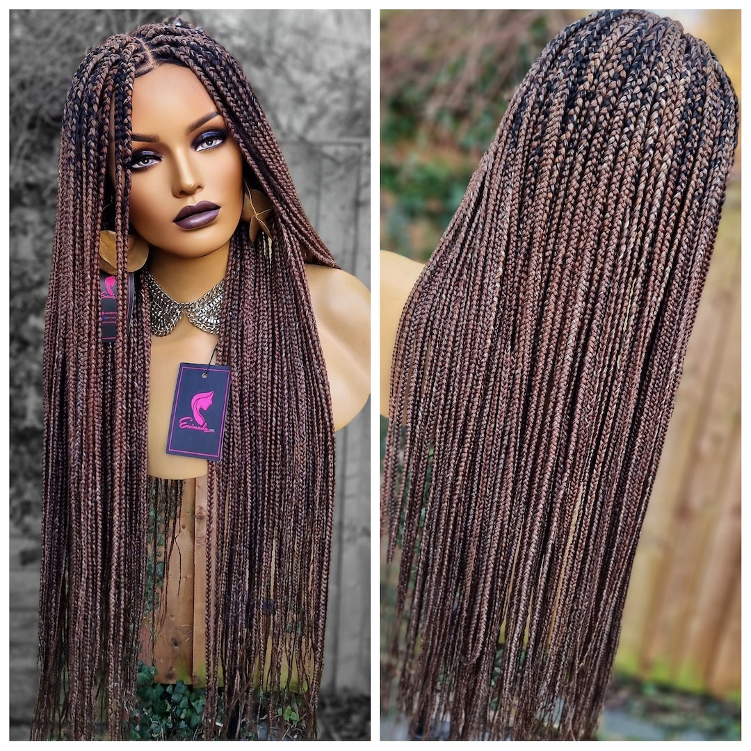Ready to Ship Box Braided Wig for Black Women Gift for Women Glueless ...