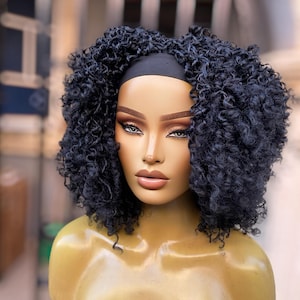 Headband Wig,Wig without Lace. No glue needed Wig, spring twists headband wig for black women.Glueless lace unit, black hair. Just pop on