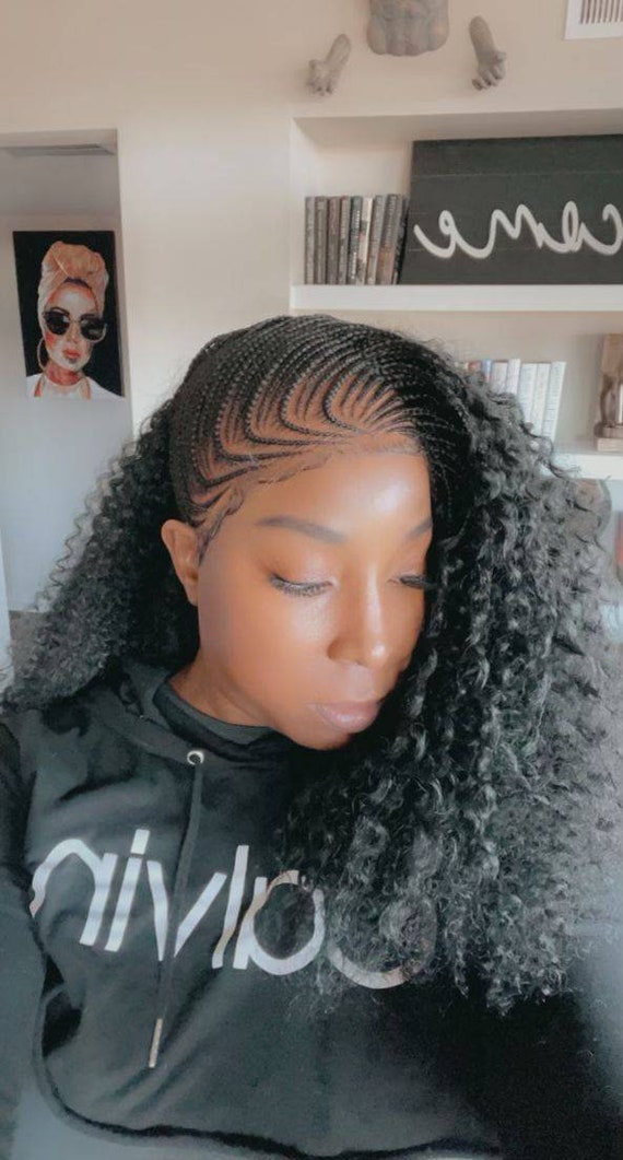 Braided Wig,braidswig, Feed in Braids,ghana Weave,fulani Ket