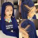 Braided Wig,. Cornrow.Braidwig, Braidswig 26/28inches, Ket cornrow. Blue. 13x6 frontal. 