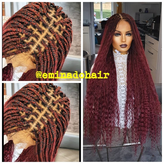 Knotless Braid Wig for Black Women Human Hair Wig Full Lace Front Wig  Cornrow Wigs Dreadlock Faux Loc Wig Twist Box Braid Wig Goddess Braids -   Finland