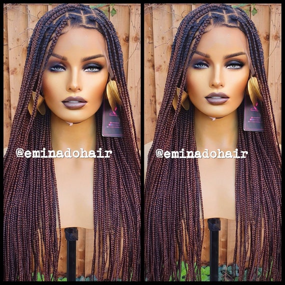 Braided Wig, Heart Jumbo Braids, Knotless Box Braids, Wig for