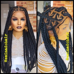 Braided Wig Heart Box Braids Knotless Box Braids Wig for - Etsy