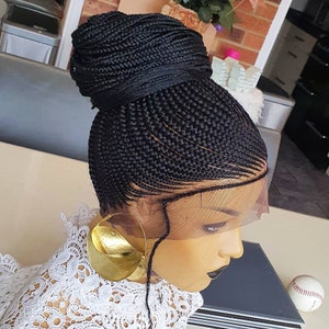 Braided Wig knotless box braids full frontal closure unit made for black women single plaits Full lace wig ombre 30 Braids wig Glueless wigs