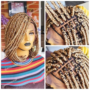Braided Wig, braids wigbob braids, braidswig, box braids. Handmade wig,  Full Frontal Lace wig