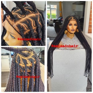 Ready to Ship Knotless braid wig for black women gift for women full lace front wig cornrow wigs dreadlock faux loc wig twist box braid wig