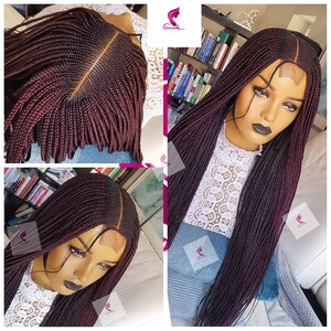 Braidswig, braided wig, kim k cornrow. Wig for Black women, free shipping, handmade, cornrow wig