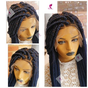 Braided Wig knotless box braids full frontal closure unit made for black women single plaits Full lace wig ombre 30 Braids wig Glueless wigs