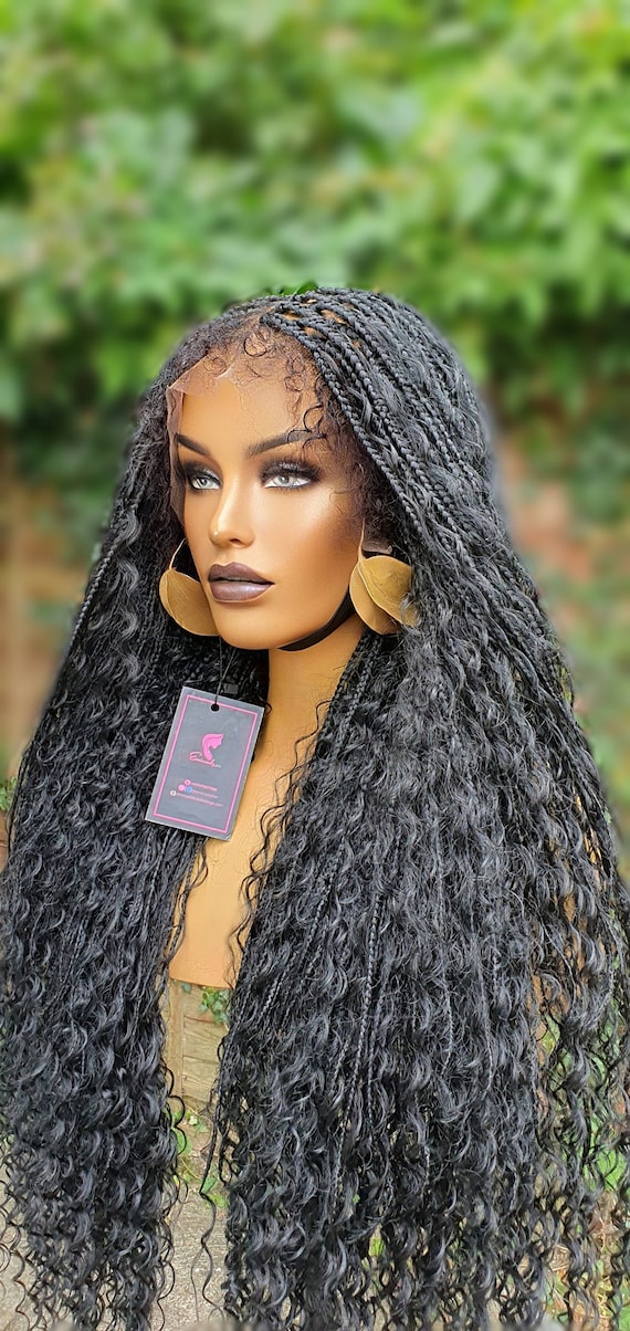 Bohemian Knotless Box Braid Lace Front Wig Amazon.com : JZhair Boho Box Braids Wig HD Full Lace Braided  main image 2