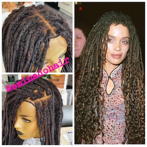 Braided Wig Lisa bonnet Natural Looking locs, dread locs, braided wig, full lace wig.Faux locs wig,dreads wig for black women