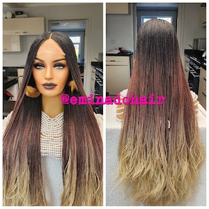 Custom made Knotless braid wig for black women gift for women  full lace front wig cornrow wigs dreadlock faux loc wig twist box braid wig