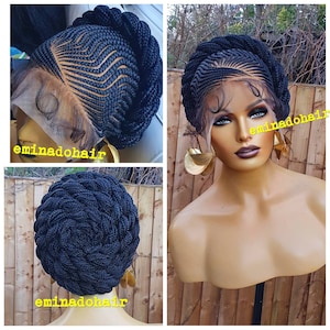 Knotless braid wig for black women gift for women full lace front wig cornrow wigs dreadlock faux loc wig Ghana ket braids feedin braids