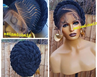 Knotless braid wig for black women gift for women full lace front wig cornrow wigs dreadlock faux loc wig Ghana ket braids feedin braids