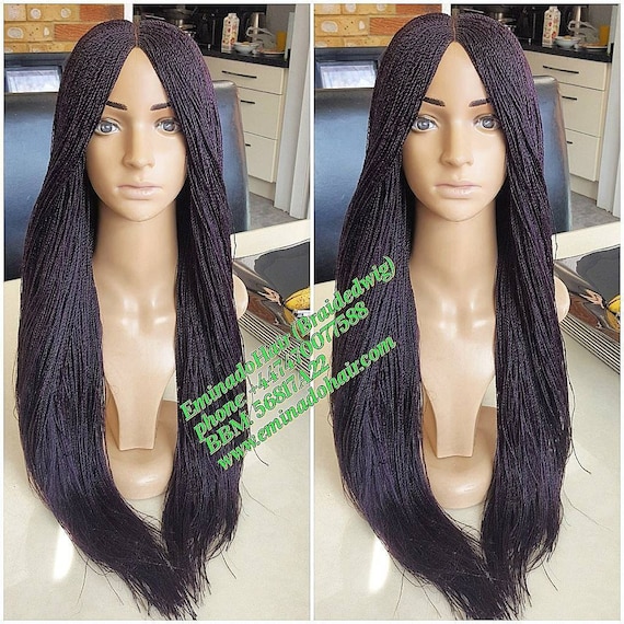 Pre Order Purple Braided Wig Senegalese Twist 24inches Etsy