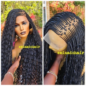 Braided Wig, Braidswig,boho braids,Handmade wig ,short Bob, Knotless braids. uk wig, micro box braids, free shipping,closure