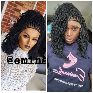Ready to ship,Knotless Braided Wig,Spring twists,passion twists,Full lace frontal unit,wig for Black women,protectivestyles afro kinky hair
