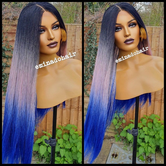 Blue wig with braids sale