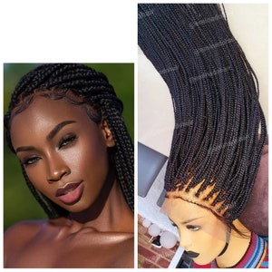 Braided Wig braidswig knotless box braids unit wig for black women full lace wig handmade wig cheap wig free shipping