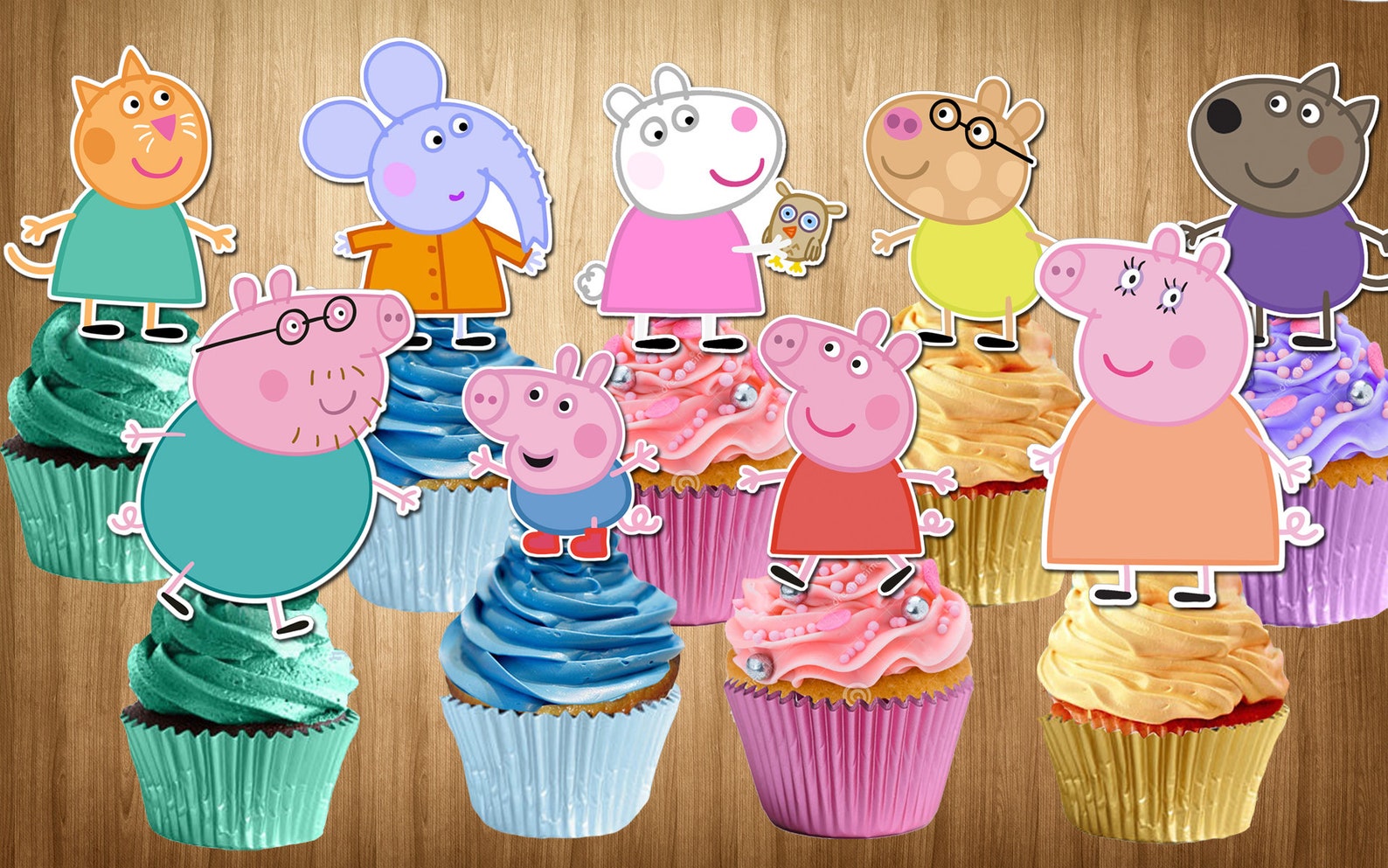 PRINTABLE Peppa Pig Cupcake Toppers Peppa Pig Cupcake Picks | Etsy