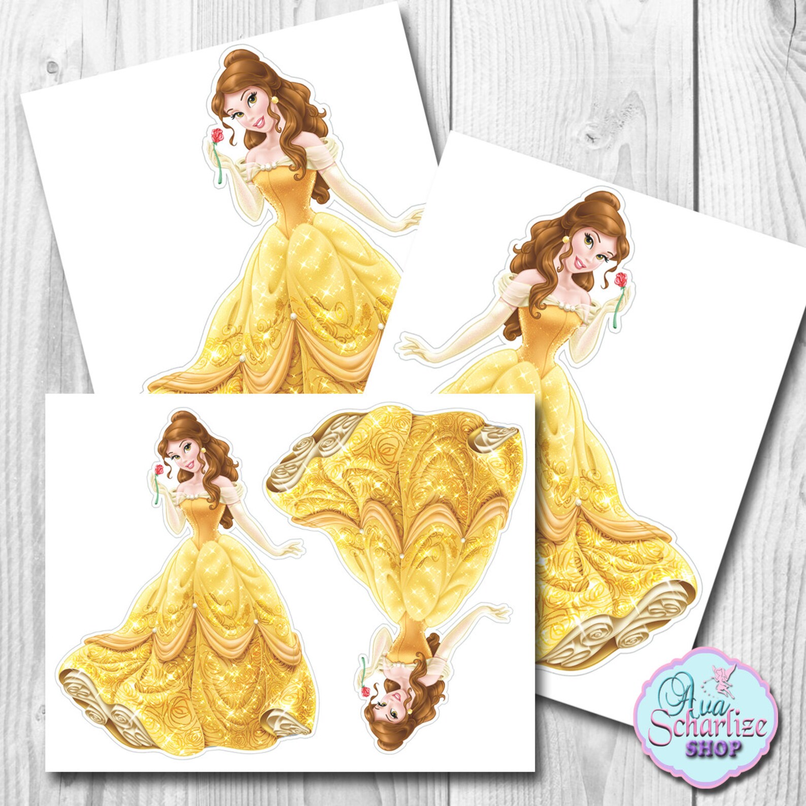 Disney Princess BELLE Cake Topper Princess Belle Centerpiece | Etsy