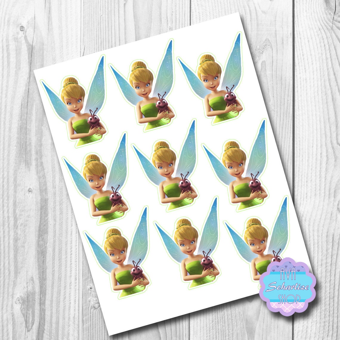 TinkerBell Cupcake Toppers Cupcake Picks DIGITAL FILE You Etsy
