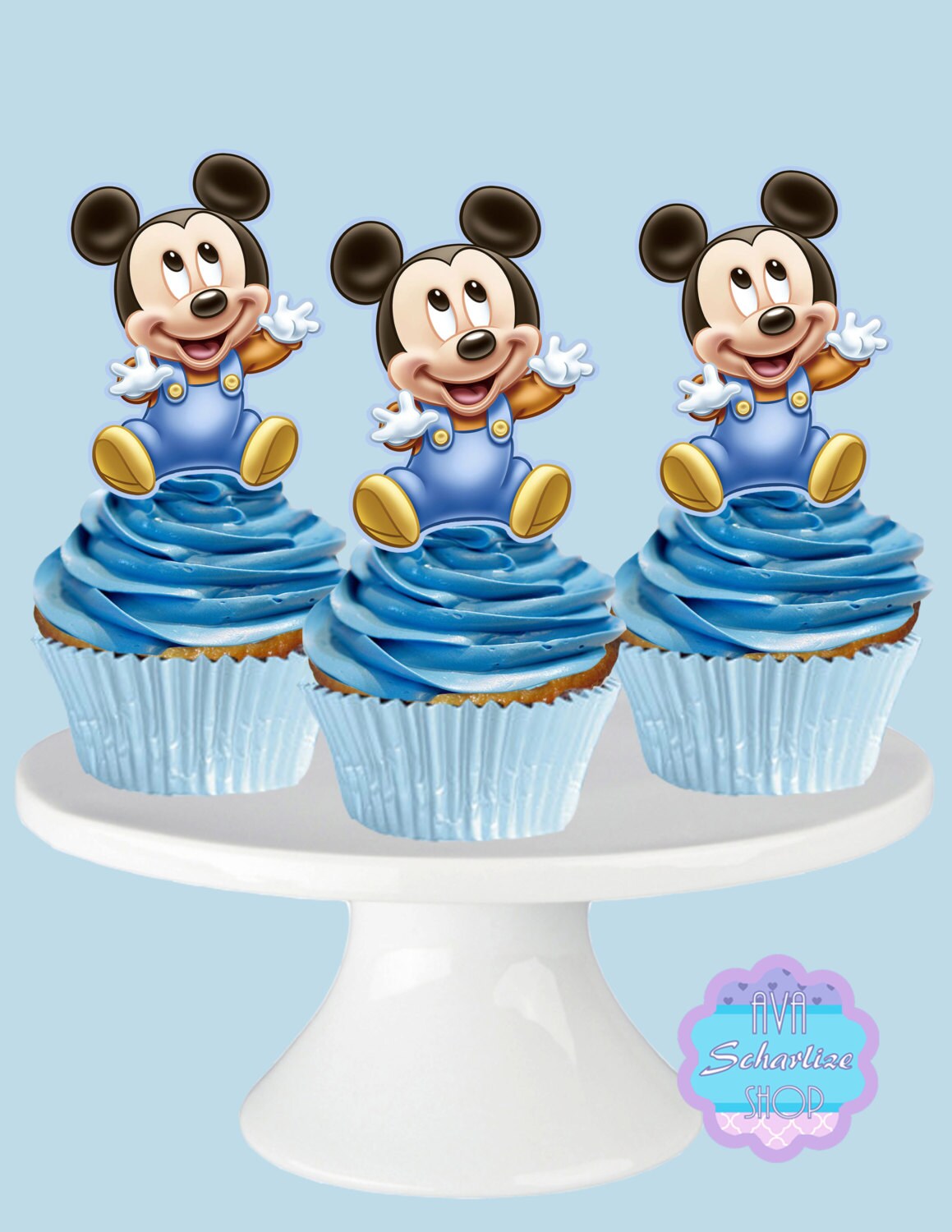 Baby Mickey Mouse Cupcake Topper Baby Mickey Mouse Cupcake Etsy