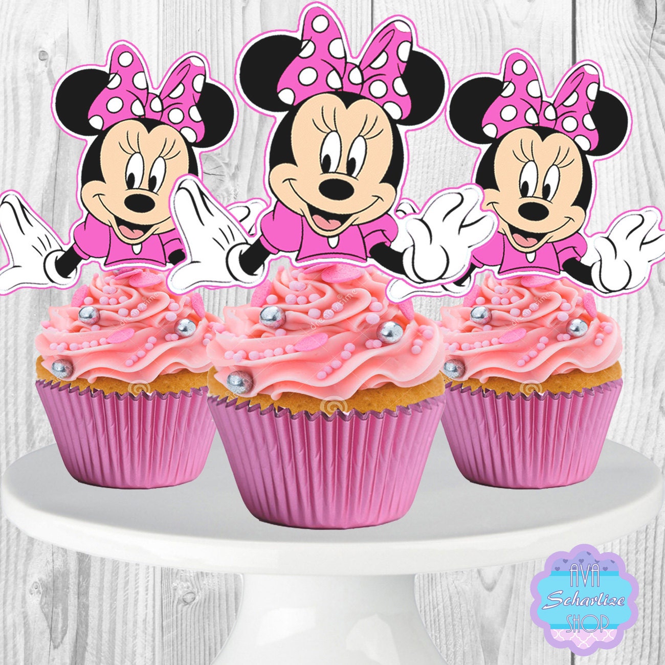 PRINTABLE Minnie Mouse Cupcake Toppers Cupcake Picks INSTANT Etsy Canada
