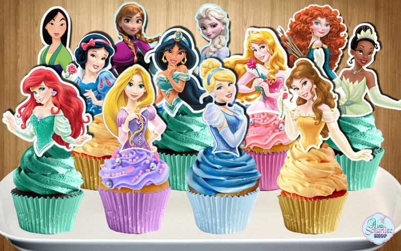 Disney Princess Cupcake Toppers 12 Princesses Disney Princess Cupcake Toppers 12 Princesses