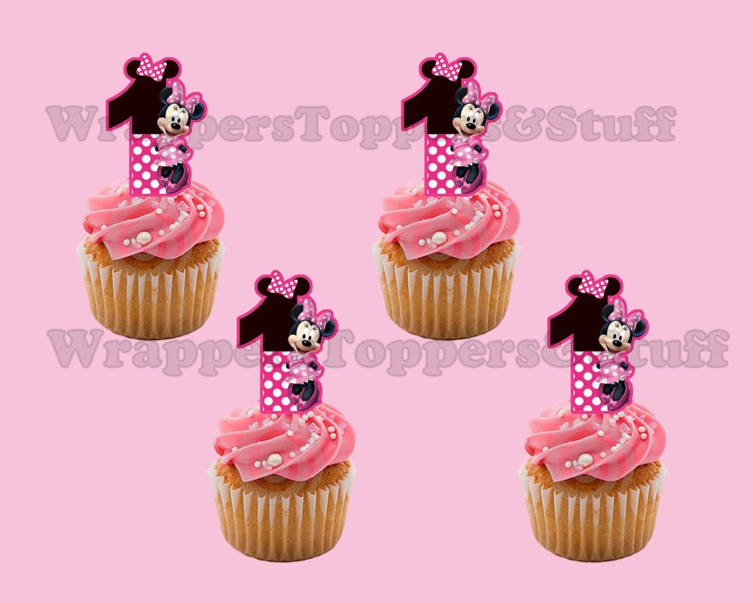 Minnie Mouse Cupcake Toppers Cupcake Picks Etsy