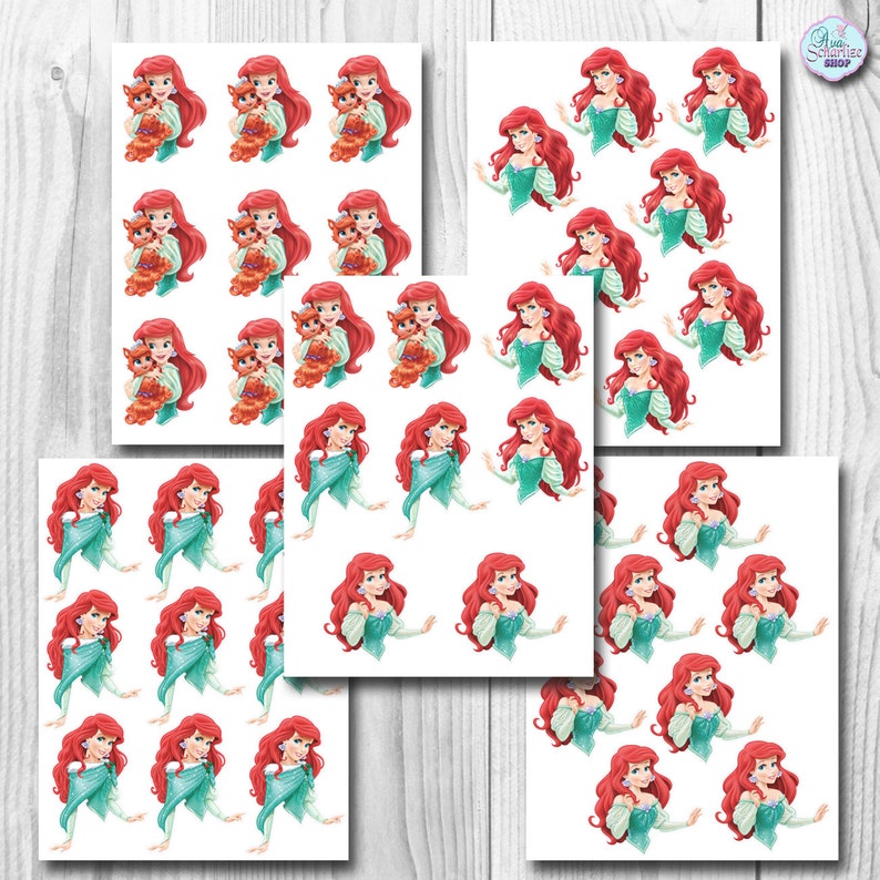 Princess ARIEL Cupcake Toppers The Little Mermaid Cupcake | Etsy