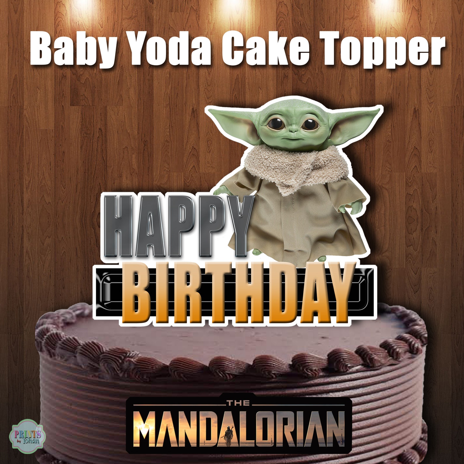 BABY YODA Cake Topper Mandalorian Cake Topper Star Wars Cake Etsy
