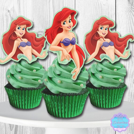 Ariel The Little Mermaid Cupcake Toppers Princess Ariel Etsy