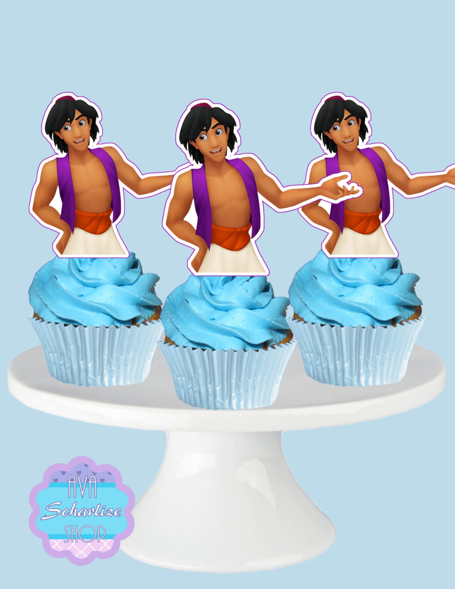 Aladdin Cupcake Toppers Cupcake Picks PRINTABLE INSTANT Etsy